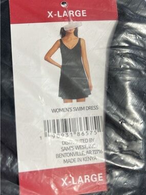 Women's Black Swim Dress - X-Large
